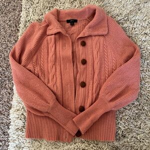 J. Crew Pink Cable Knit Cardigan